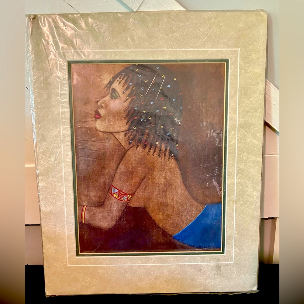 Matted Poster Woman in a Blue Skirt, 1990 by Barbara Wesson